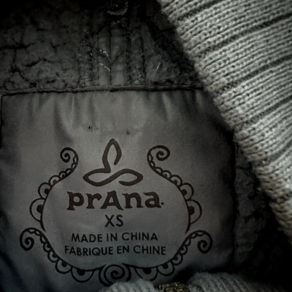 prAna Diva Puffer Vest Sherpa Lined Full Zip Diamond Quilted Ribbed Blue XS - Picture 3 of 7